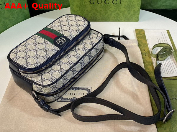 Gucci Ophidia Small Messenger Bag in Beige and Blue GG Supreme Canvas 723312 Replica