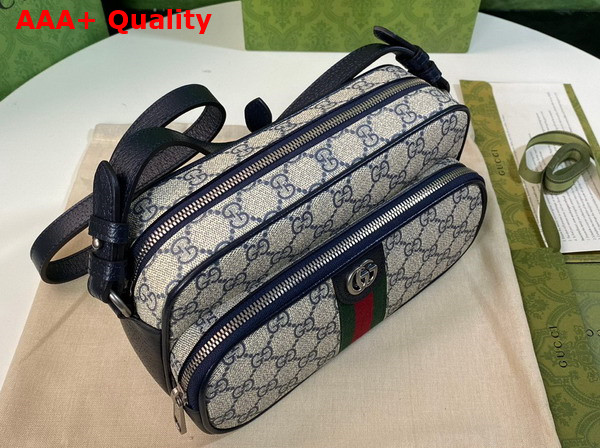 Gucci Ophidia Small Messenger Bag in Beige and Blue GG Supreme Canvas 723312 Replica