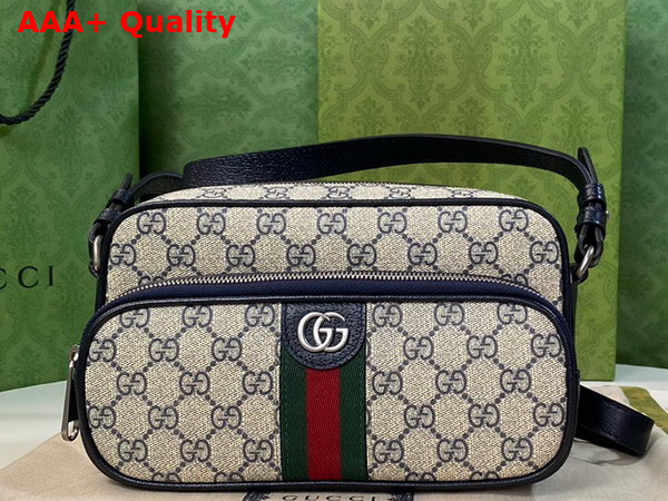 Gucci Ophidia Small Messenger Bag in Beige and Blue GG Supreme Canvas 723312 Replica