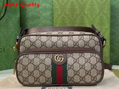 Gucci Ophidia Small Messenger Bag in Beige and Ebony GG Supreme Canvas 723312 Replica