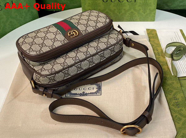 Gucci Ophidia Small Messenger Bag in Beige and Ebony GG Supreme Canvas 723312 Replica