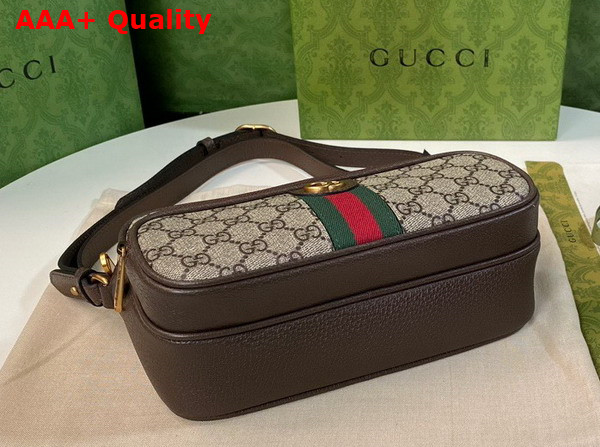 Gucci Ophidia Small Messenger Bag in Beige and Ebony GG Supreme Canvas 723312 Replica