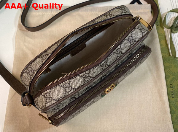 Gucci Ophidia Small Messenger Bag in Beige and Ebony GG Supreme Canvas 723312 Replica