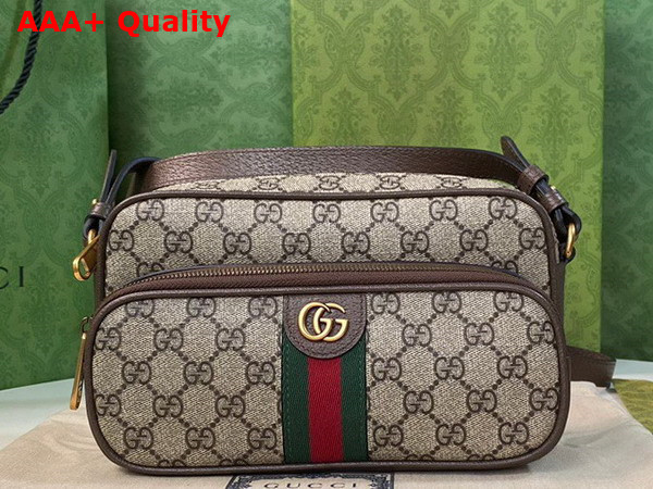 Gucci Ophidia Small Messenger Bag in Beige and Ebony GG Supreme Canvas 723312 Replica