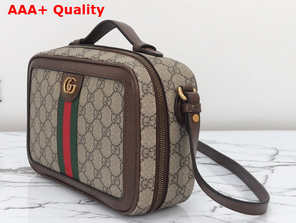 Gucci Ophidia Small Shoulder Bag in Beige and Ebony GG Supreme Canvas 739392 Replica