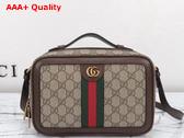 Gucci Ophidia Small Shoulder Bag in Beige and Ebony GG Supreme Canvas 739392 Replica