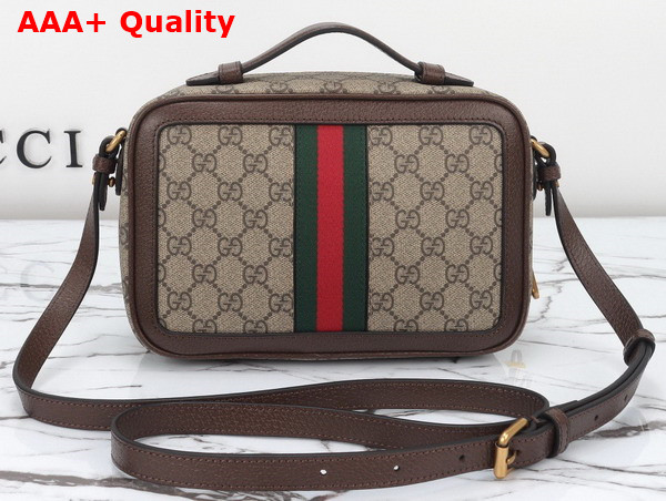 Gucci Ophidia Small Shoulder Bag in Beige and Ebony GG Supreme Canvas 739392 Replica