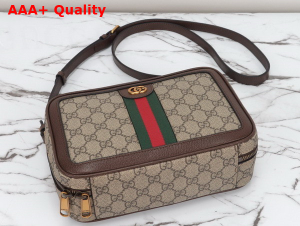 Gucci Ophidia Small Shoulder Bag in Beige and Ebony GG Supreme Canvas 739392 Replica