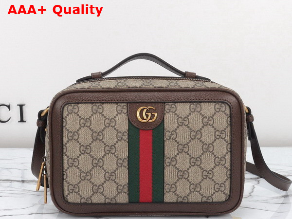 Gucci Ophidia Small Shoulder Bag in Beige and Ebony GG Supreme Canvas 739392 Replica