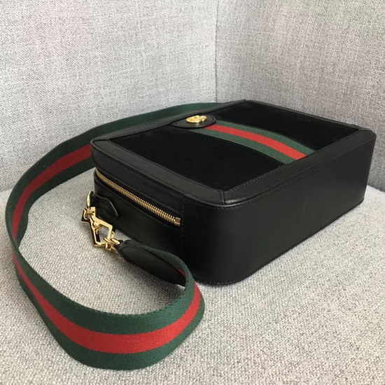 Gucci Ophidia Small Shoulder Bag in Black Suede