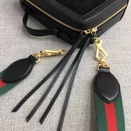 Gucci Ophidia Small Shoulder Bag in Black Suede