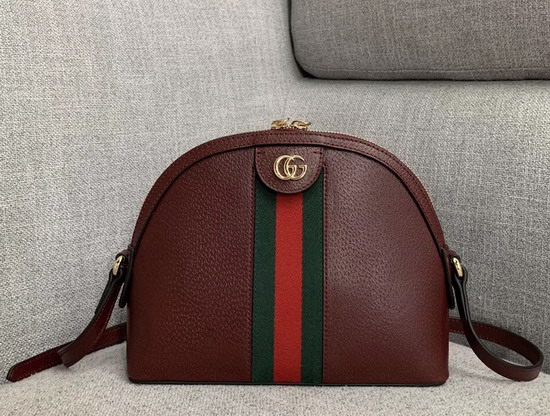 Gucci Ophidia Small Shoulder Bag in Burgundy Leather 499621