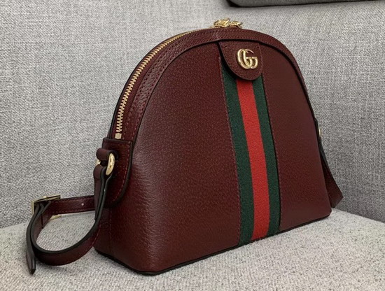 Gucci Ophidia Small Shoulder Bag in Burgundy Leather 499621