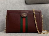 Gucci Ophidia Small Shoulder Bag in Burgundy Leather 503877