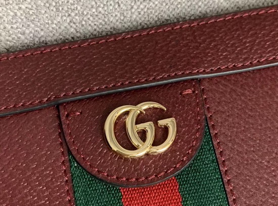 Gucci Ophidia Small Shoulder Bag in Burgundy Leather 503877