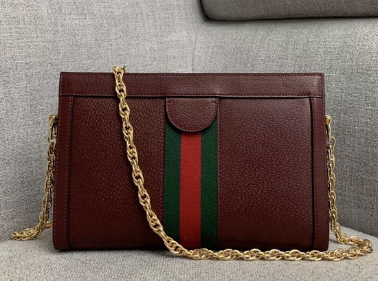 Gucci Ophidia Small Shoulder Bag in Burgundy Leather 503877