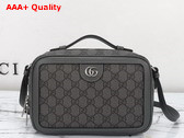 Gucci Ophidia Small Shoulder Bag in Grey and Black GG Supreme Canvas 739392 Replica