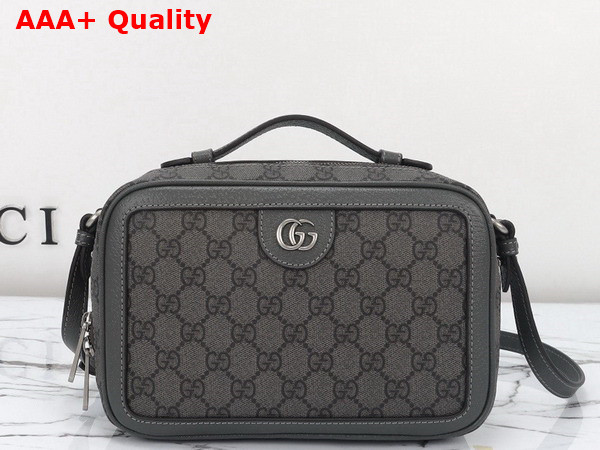 Gucci Ophidia Small Shoulder Bag in Grey and Black GG Supreme Canvas 739392 Replica