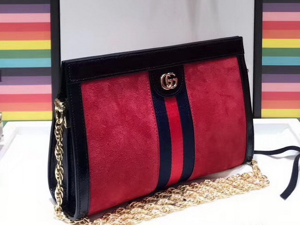 Gucci Ophidia Small Shoulder Bag in Red Suede