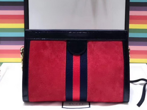 Gucci Ophidia Small Shoulder Bag in Red Suede