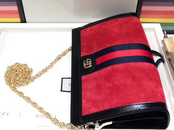 Gucci Ophidia Small Shoulder Bag in Red Suede