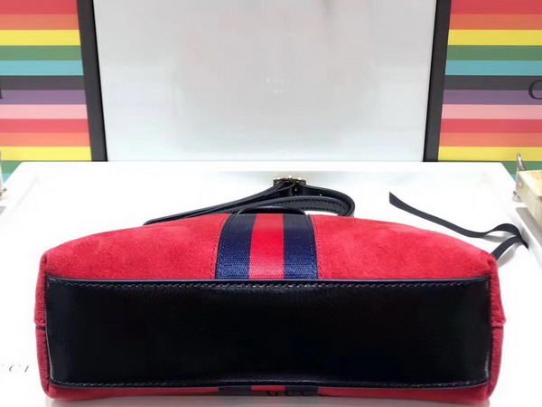 Gucci Ophidia Small Shoulder Bag in Red Suede 499621