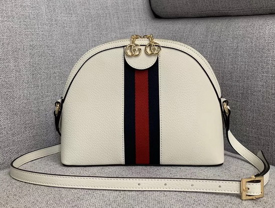 Gucci Ophidia Small Shoulder Bag in White Leather 499621