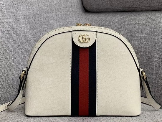 Gucci Ophidia Small Shoulder Bag in White Leather 499621