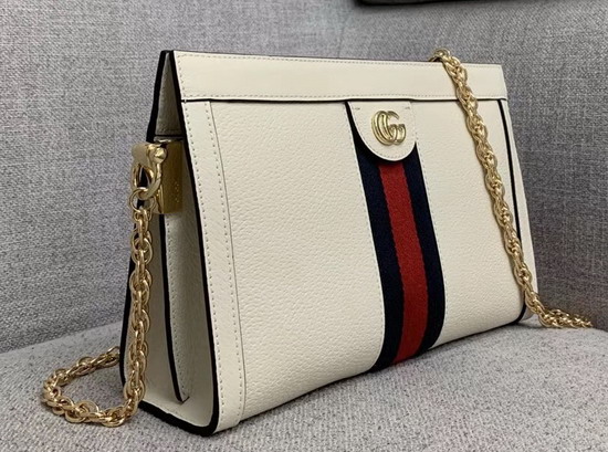 Gucci Ophidia Small Shoulder Bag in White Leather 503877