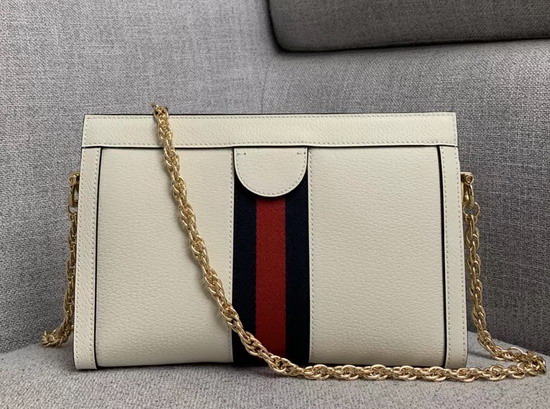 Gucci Ophidia Small Shoulder Bag in White Leather 503877