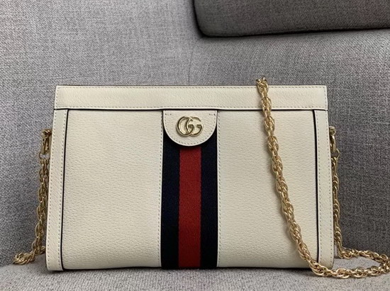 Gucci Ophidia Small Shoulder Bag in White Leather 503877