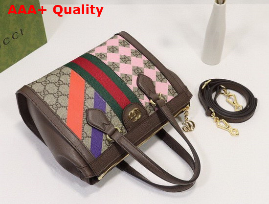 Gucci Ophidia Small Tote Bag GG Supreme Canvas with Geometric Print 547551 Replica