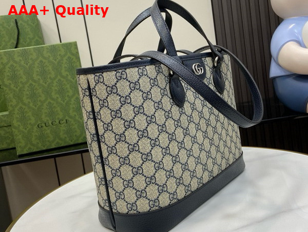 Gucci Ophidia Small Tote Bag in Beige and Blue GG Supreme Canvas 765043 Replica