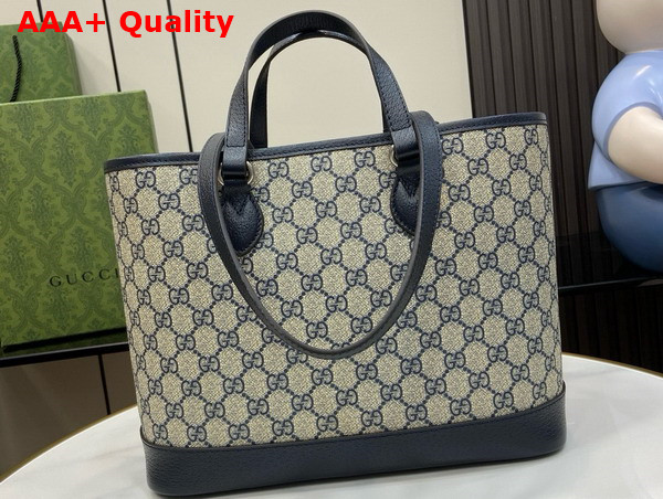 Gucci Ophidia Small Tote Bag in Beige and Blue GG Supreme Canvas 765043 Replica