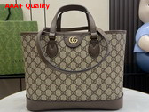 Gucci Ophidia Small Tote Bag in Beige and Ebony GG Supreme Canvas 765043 Replica