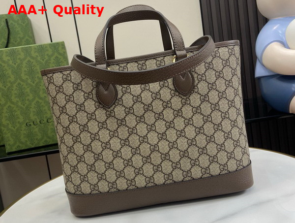 Gucci Ophidia Small Tote Bag in Beige and Ebony GG Supreme Canvas 765043 Replica