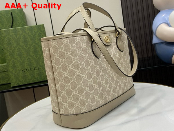 Gucci Ophidia Small Tote Bag in Beige and White GG Supreme Canvas 765043 Replica