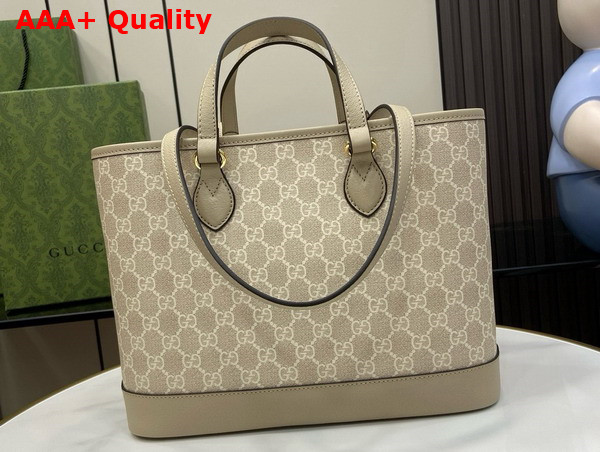 Gucci Ophidia Small Tote Bag in Beige and White GG Supreme Canvas 765043 Replica