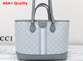 Gucci Ophidia Small Tote Bag in Dusty Blue GG Supreme Canvas 765043 Replica