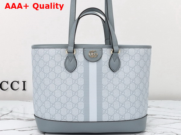 Gucci Ophidia Small Tote Bag in Dusty Blue GG Supreme Canvas 765043 Replica