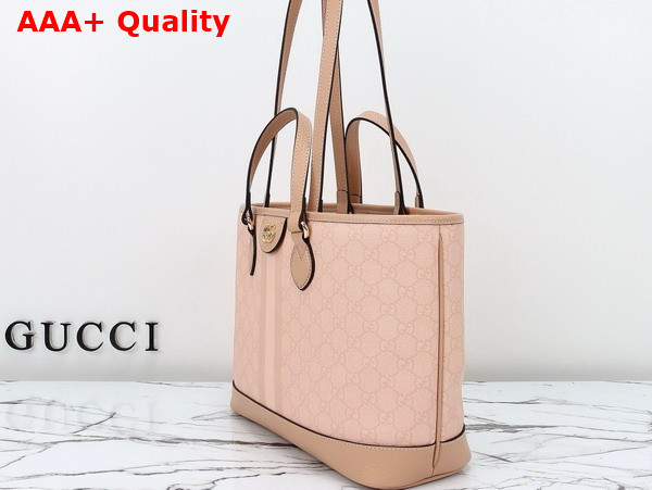 Gucci Ophidia Small Tote Bag in Dusty Pink GG Supreme Canvas 765043 Replica