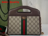 Gucci Ophidia Small Tote with Web Beige and Ebony GG Supreme Canvas 693724 Replica