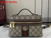 Gucci Ophidia Super Mini Shoulder Bag in Beige and Dark Brown GG Supreme Canvas 816357 Replica