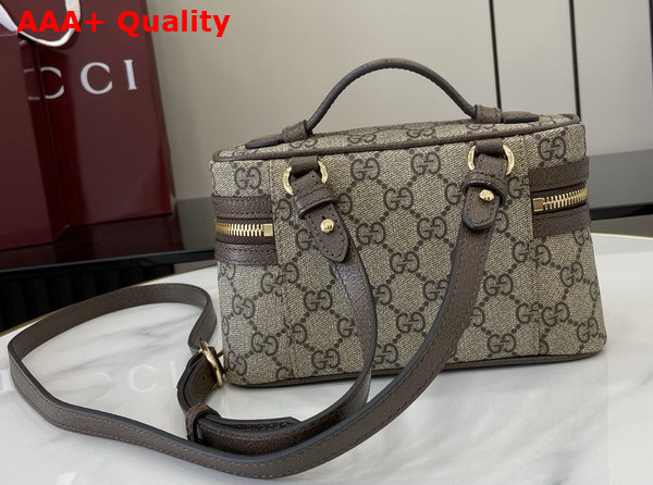 Gucci Ophidia Super Mini Shoulder Bag in Beige and Dark Brown GG Supreme Canvas 816357 Replica