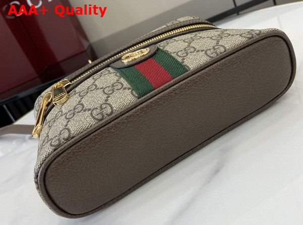 Gucci Ophidia Super Mini Shoulder Bag in Beige and Dark Brown GG Supreme Canvas 816357 Replica