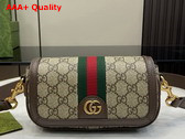 Gucci Ophidia Super Mini Shoulder Bag in Beige and Ebony GG Supreme Canvas 795466 Replica