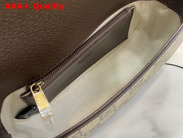 Gucci Ophidia Super Mini Shoulder Bag in Beige and Ebony GG Supreme Canvas 795466 Replica