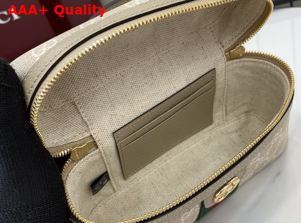 Gucci Ophidia Super Mini Shoulder Bag in Beige and White GG Supreme Canvas 816357 Replica