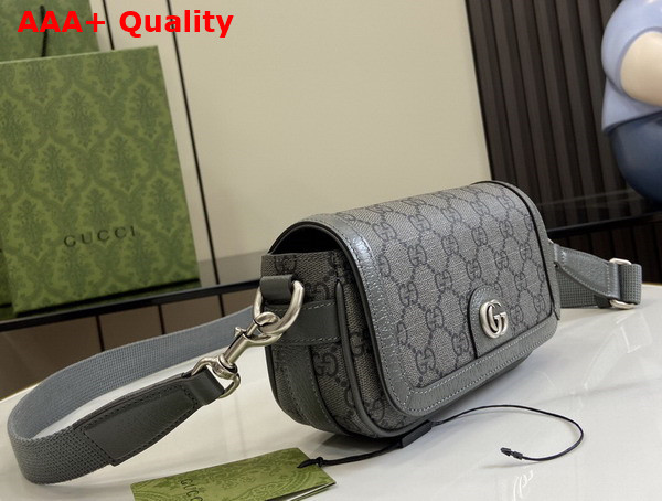 Gucci Ophidia Super Mini Shoulder Bag in Grey and Black GG Supreme Canvas 795466 Replica