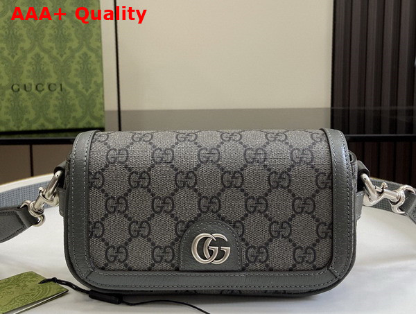 Gucci Ophidia Super Mini Shoulder Bag in Grey and Black GG Supreme Canvas 795466 Replica